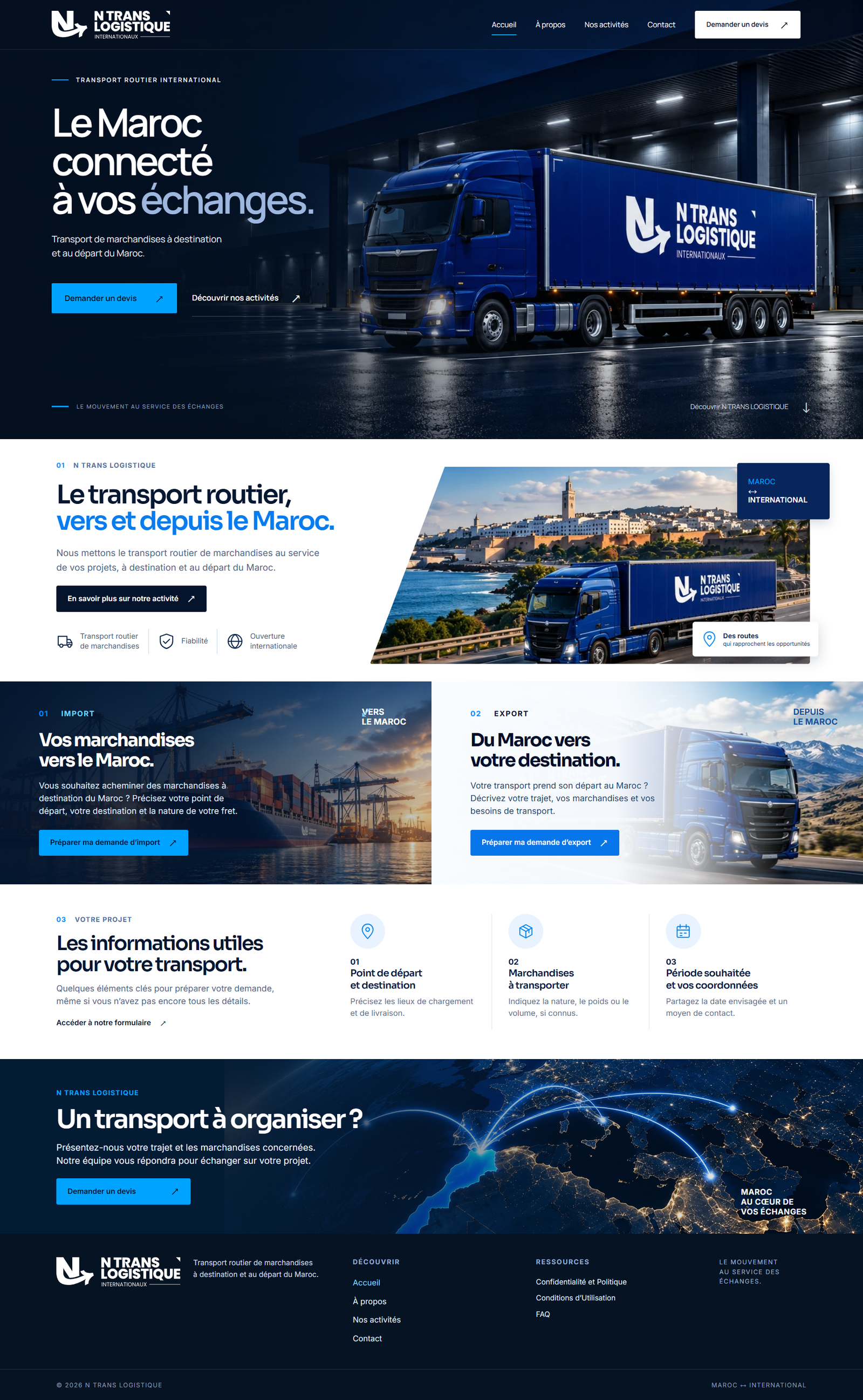 Projet web N TRANS LOGISTIQUE